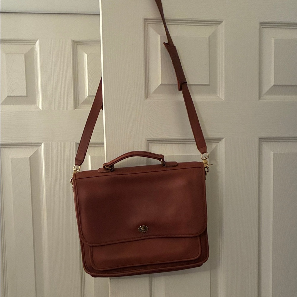 Vintage Coach Rich Brown Leather Briefcase